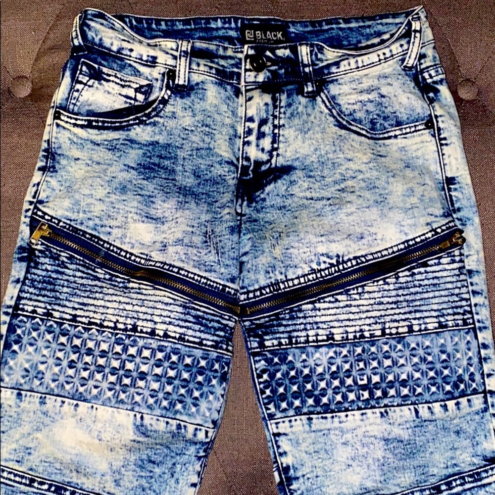Moto shorts-(BLACK)